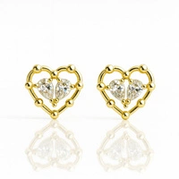 ECARLA kolczyki ze stali szlachetnej platerowanej złotem SERCA KST3532