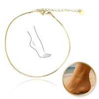 ECARLA bransoletka na stopę ze stali chirurgicznej pozłacanej BST1560