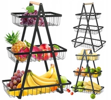 ECARLA regał koszyk na owoce i warzywa trzypoziomowy 34x17,5x47cm SZ44CZ