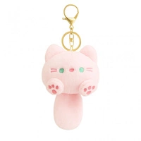 ECARLA brelok do kluczy KOT pluszowy Kotek z ogonkiem Różowy BRL364R