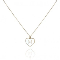 ECARLA naszyjnik ze stali szlachetnej pozłacanej Literka M NST2058M