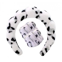 ECARLA zestaw opasek na głowę i nadgarstki Panterka Biała O540BSZ