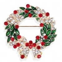 ECARLA broszka kryształowa Wieniec świąteczny z Dzwonkami BZ185 
