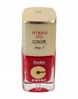 DELIA Coral Hybrid Gel lakier do paznokci 35 Czerwony Koralowy 11ml