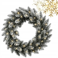 ECARLA girlanda świąteczna wieniec ozdobny na drzwi ze światełkami LED WSN30