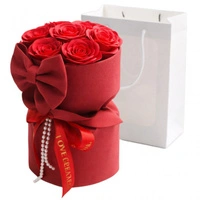 ECARLA bukiet mydlanych kwiatów czerwone RÓŻE z kokardą BUK24CZE