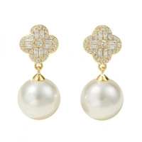 ECARLA kolczyki ze stali szlachetnej platerowanej złotem PERŁY KONICZYNKA KST3512