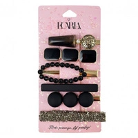 ECARLA zestaw eleganckich wsuwek do włosów Czarne SP255CZ 6szt