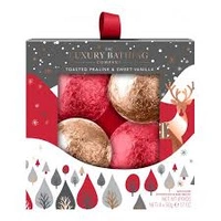 THE LUXURY BATHING Toasted Praline & Sweet Vanilla musujące kule do kąpieli Sparkle 4x50g