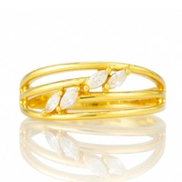 ECARLA pierścionek ze stali chirurgicznej platerowanej złotem R8 PST979R8