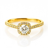 ECARLA pierścionek ze stali chirurgicznej platerowanej złotem PST967R6