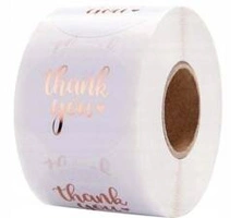 ECARLA naklejki Thank You opalizujące Rose Gold NNK07 500szt