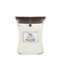 WOODWICK PlusWick średnia świeca w słoiku White Tea & Jasmine 275g
