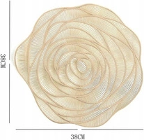 ECARLA podkładka na stół złota ażurowa okrągła Róża MP20 