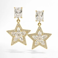 ECARLA kolczyki ze stali szlachetnej platerowanej złotem GWIAZDKI KST3531