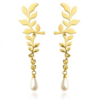 ECARLA kolczyki ze stali szlachetnej platerowanej 14k złotem KST3449