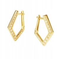 ECARLA kolczyki ze stali szlachetnej platerowanej złotem CYRKONIE KST3517