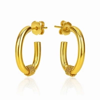 ECARLA kolczyki ze stali szlachetnej platerowanej 14k złotem KST3462