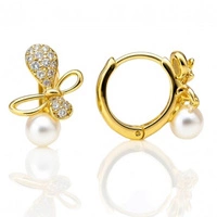 ECARLA kolczyki ze stali szlachetnej platerowanej 14k złotem KST3468