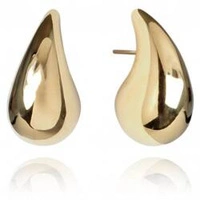 ECARLA kolczyki ze stali szlachetnej platerowane 14k Krople 2,7cm KST3179 