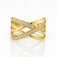 ECARLA pierścionek ze stali chirurgicznej platerowanej złotem R8 PST964R8