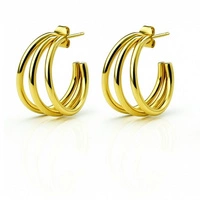 ECARLA kolczyki ze stali szlachetnej platerowanej 14k złotem KST3457