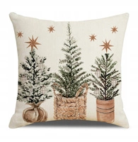 ECARLA Zima Świąteczna poszewka na poduszkę Boho 45x45 TRZY CHOINKI POD249