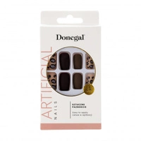 DONEGAL Artificial sztuczne paznokcie bez kleju kwadratowe Jungle Vibe 24szt