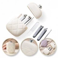 ECARLA zestaw akcesoriów do manicure w etui Kremowy AK10K