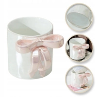 ECARLA kubek opalizujący z różową kokardką Pink Bow CUP23 350ml