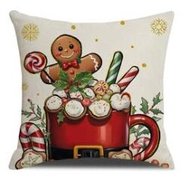 ECARLA Zima świąteczna poszewka na poduszkę 45x45cm Filiżanka POD199