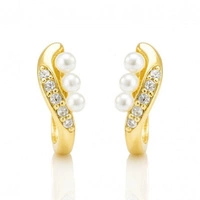 ECARLA kolczyki ze stali szlachetnej platerowanej 14k złotem KST3430