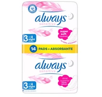 ALWAYS Ultra Night Sensitive podpaski na noc ze skrzydełkami 14szt