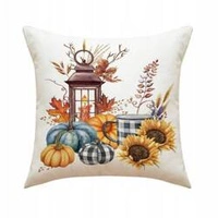ECARLA Jesień poszewka na poduszkę 45x45cm Boho Lampion Dynie POD108