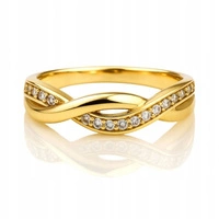 ECARLA pierścionek ze stali chirurgicznej platerowanej złotem PST978R7