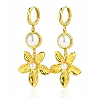 ECARLA kolczyki ze stali szlachetnej platerowanej 14k złotem KST3440