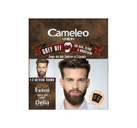 DELIA Cameleo Men farba do włosów, wąsów i brody w saszetce 4,0 Medium Brown 2x15ml
