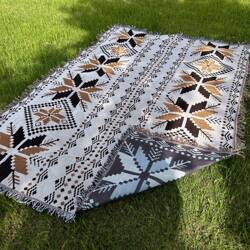 ECARLA koc Boho pleciony dwustronny z frędzlami 130x 180cm KOC15WZ1