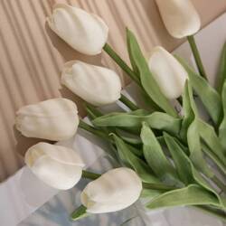 ECARLA sztuczna roślina tulipan 36cm Biały SZR06B
