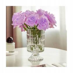 ECARLA wazon na kwiaty ryflowany, grube szkło 18x10,5x10,5cm WAZ01