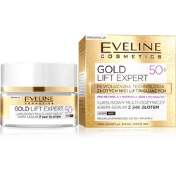 EVELINE Gold Lift Expert 50+ luksusowy multi-odżywczy krem-serum z 24K złotem 50ml