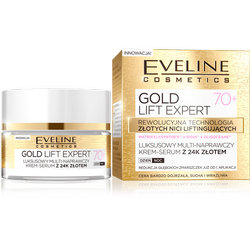 EVELINE Gold Lift Expert 70+ luksusowy multi-naprawczy krem-serum z 24K złotem 50ml