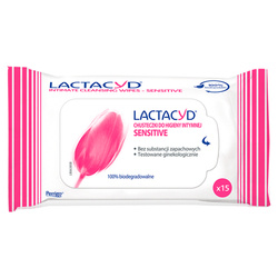 LACTACYD Sensitive chusteczki do higieny intymnej 15szt