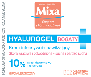 MIXA Hyalurogel bogaty krem intensywnie nawilżający 10% 50ml