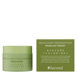 NACOMI Rich & Comfy Regeneration maska do twarzy Avocado, Ceramidy 40ml 