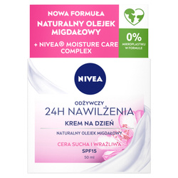 NIVEA 24H Nawilżenia odżywczy krem dzień cera sucha i wrażliwa 50ml