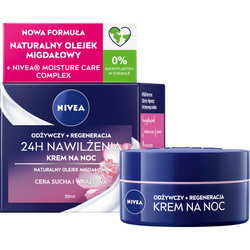 NIVEA 24H Nawilżenia regenerujący krem noc cera sucha i wrażliwa 50ml