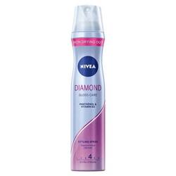 NIVEA Styling Spray Diamond Gloss Care lakier do włosów 4 extra strong 250ml