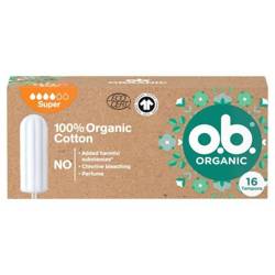O.B. Organic Cotton 100% Tampony Super 16szt