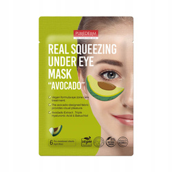 PUREDERM Under Eye Mask wegańskie płatki pod oczy Real Squeezing Avocado 6szt